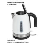 Чайник электрический Pioneer, KE556M, бел, 1.7 л, 2200 Вт, ск нагр элем, металл