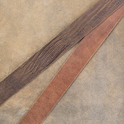 Ременная заготовка Lizard Oliva Brown (3,2+ мм), цв. Коричневый