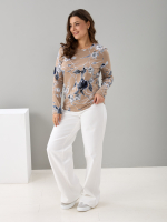 Лонгслив ЛНкл-081/бежевый-плетистаяроза