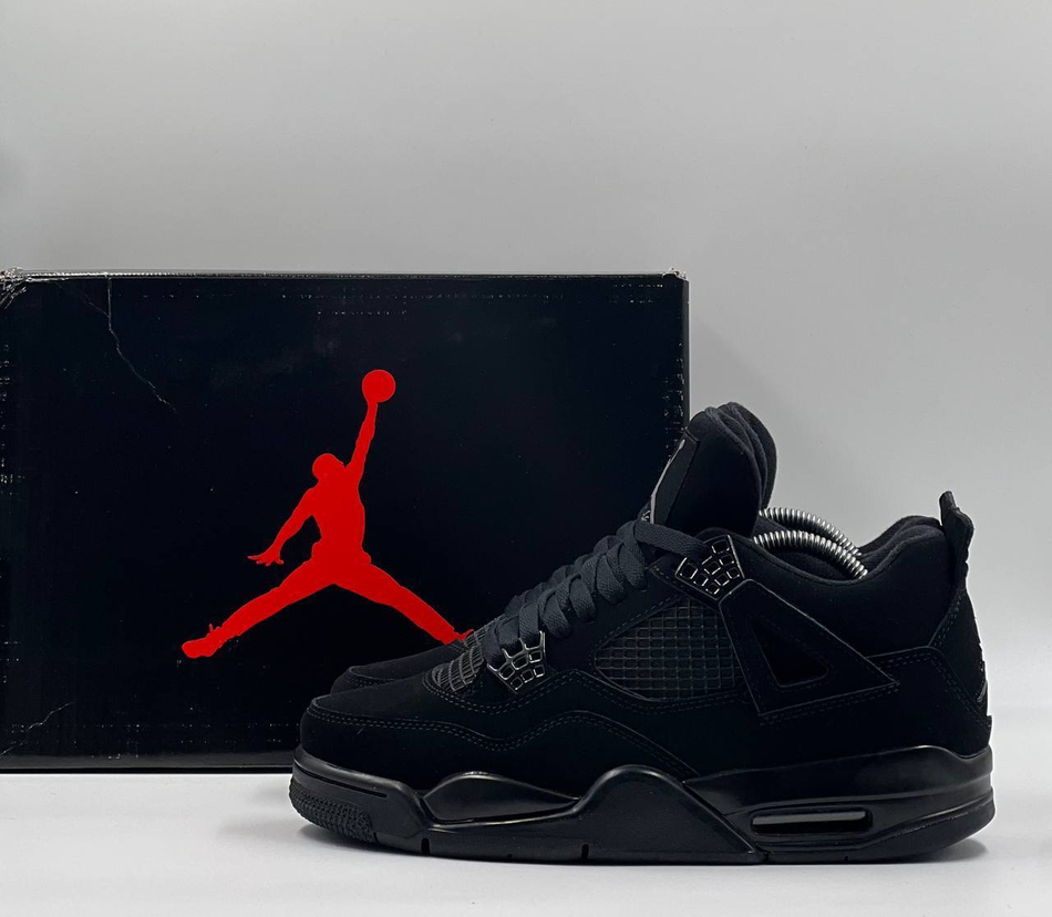 Кроссовки Nike Air Jordan 4 Black Cat #A354 (черн.)
