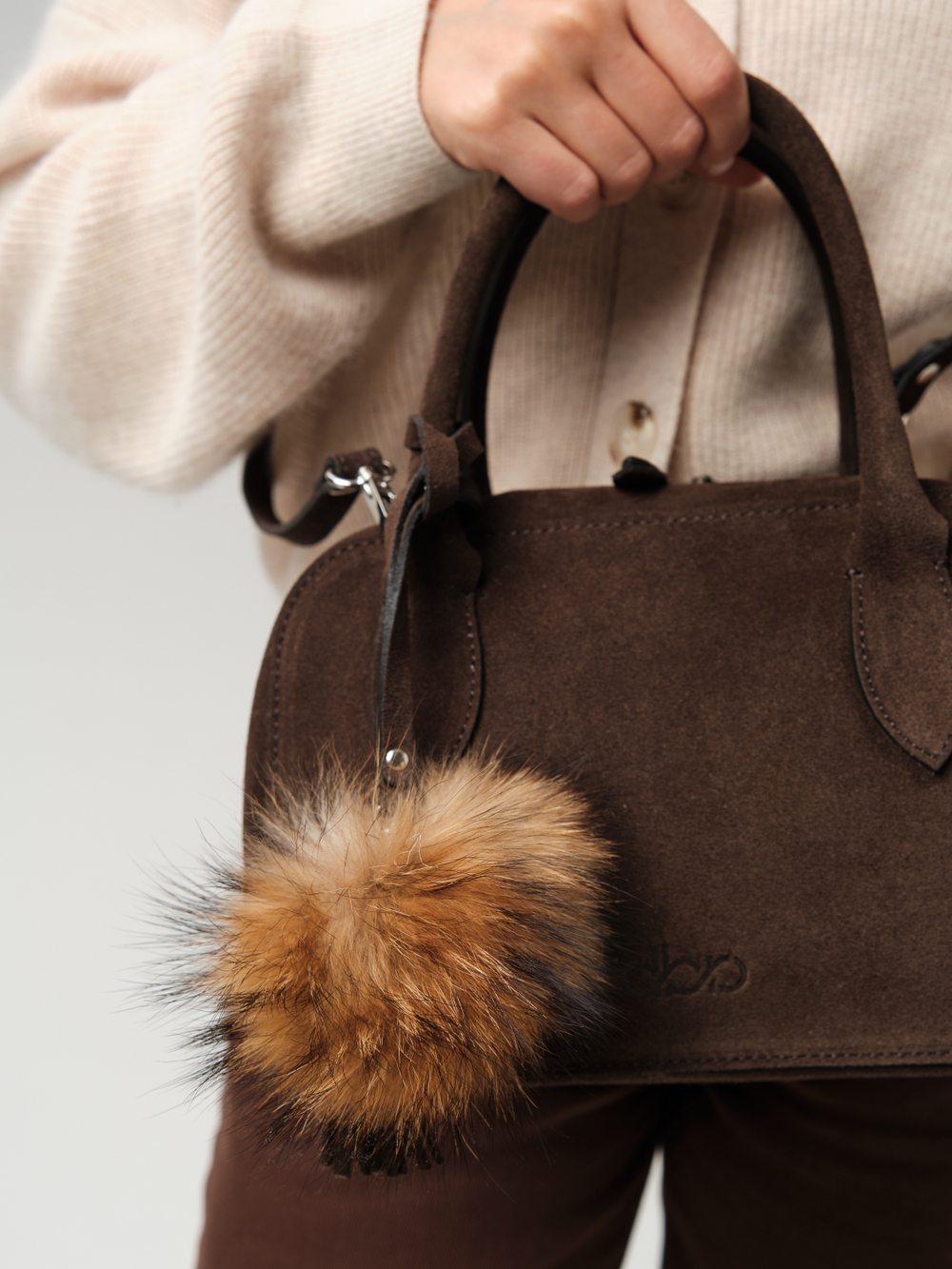 Замшевая сумка Polly DBR 31348 черный каштан