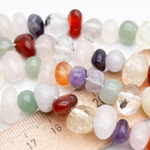 Натуральные камни микс бусины, фриформ, размер около 8-10 мм, цена за отрезок 19 см (1/2 нити)