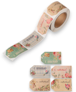 Набор наклеек "Бирки. Цветы. Винтаж" (рулон) 200 шт