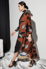 51223 Платье женское (желто-коричневый принт)