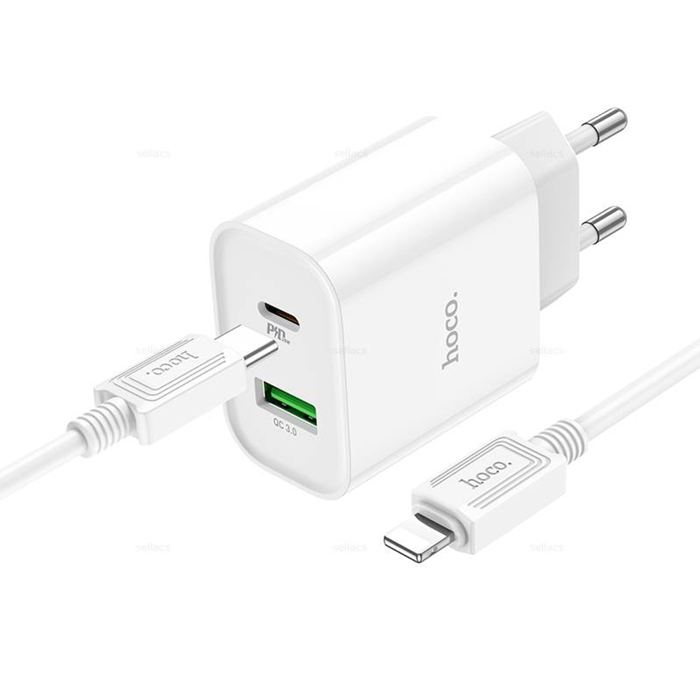 Зарядное устройство на Lightning Hoco C80A 20W PD + QC3.0 (White)