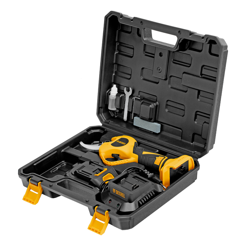 Секатор аккумуляторный, бесщет., CP-40BL, Li-Ion, 20 В, лезвия SK5 // Denzel