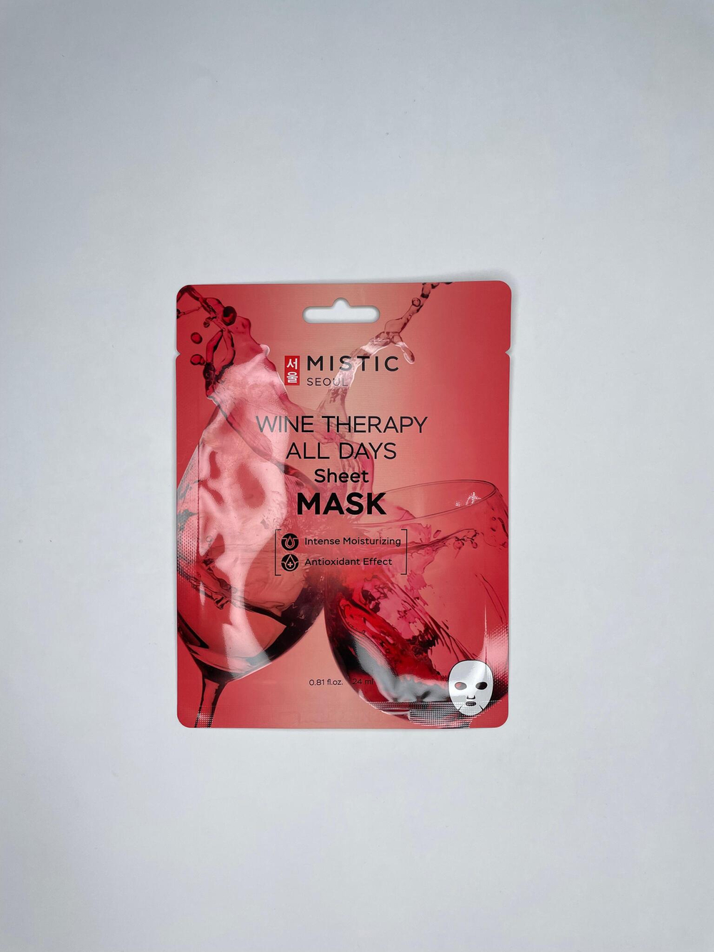 MISTIC WINE THERAPY ALL DAYS Sheet MASK Тканевая маска для лица с  экстрактом вина 24мл