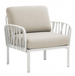 Кресло пластиковое с подушками Nardi Komodo Poltrona, белый, панама