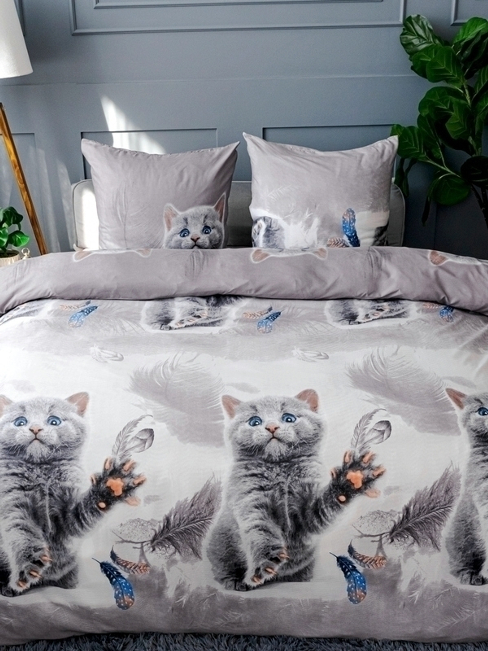 Постельное белье 2,0 полисатин Павлайн Котик