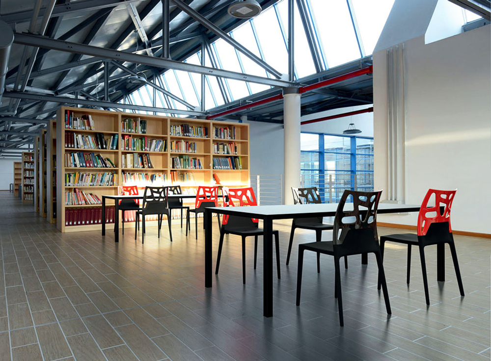 Стул пластиковый Papatya Ego-Rock, черный, красный