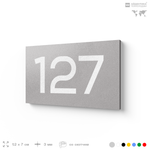 Номер на дверь 127, табличка на дверь для офиса, квартиры, кабинета, аудитории, склада, серый 120х70 мм, Айдентика Технолоджи