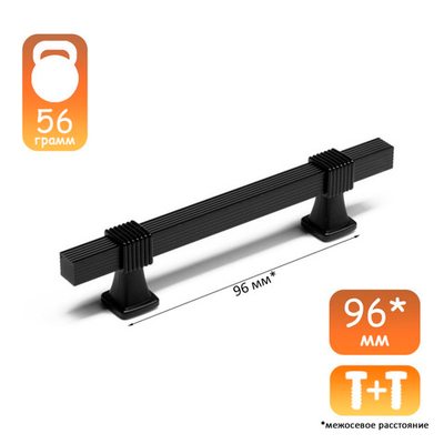 Ручка скоба CAPPIO алюминий 96мм цвет черный 9626080