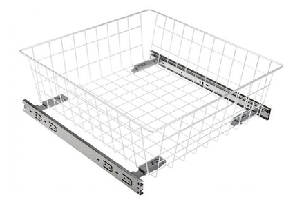 Корзина для белья проволочная, H-200, S-50, без направляющих h=45, белый