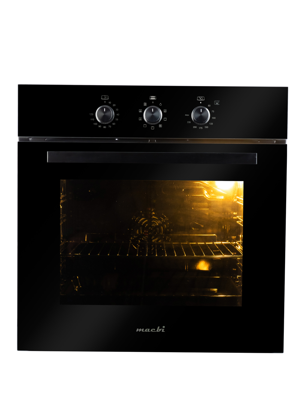 Духовой шкаф электрический встраиваемый MBO 6709-01 (BLACK) черное стекло, 70л, 9 режимов, до 250 Со (MACBI)