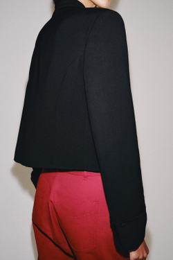 ZARA БЛЕЙЗЕР НА НАВЕСНЫХ ПЕТЛЯХ — ZW COLLECTION, ЧЕРНЫЙ