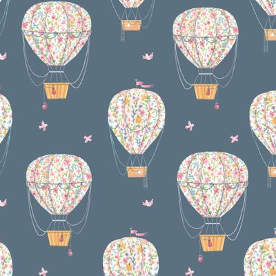 Цветочный воздушный шар на темном фоне