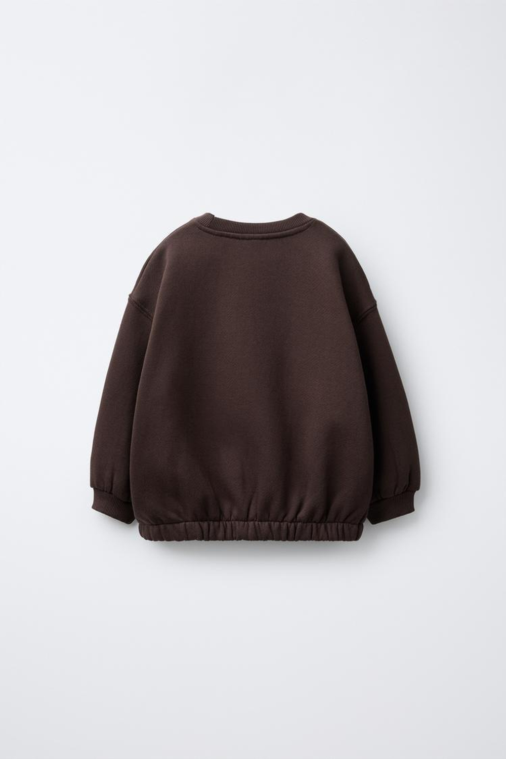 ZARA ТОЛСТОВКА С КОНТРАСТНОЙ ВЫШИВКОЙ, ШОКОЛАДНЫЙ