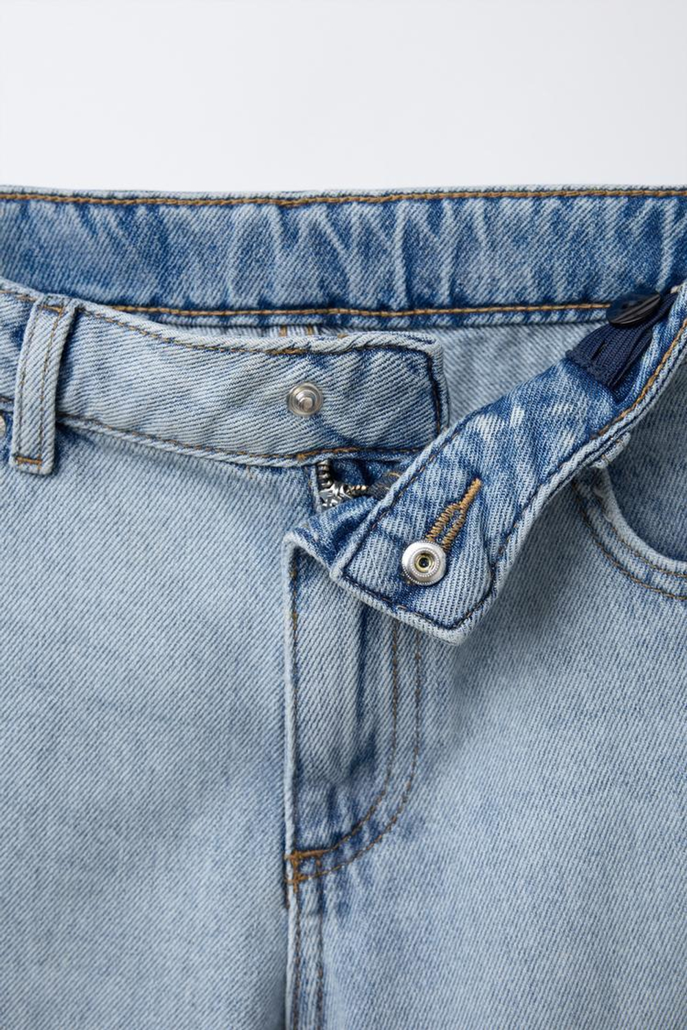 ZARA ДЖИНСЫ СВОБОДНОГО КРОЯ С РАЗРЕЗАМИ, СИНИЙ