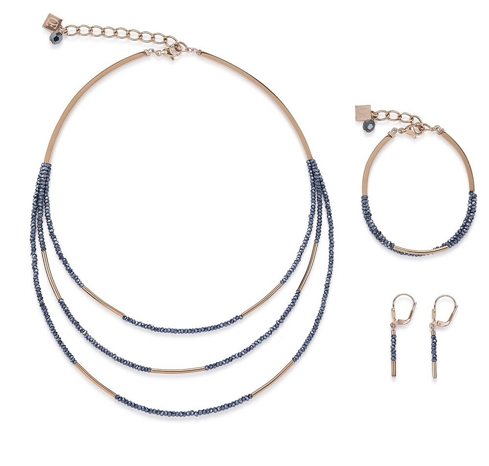 Серьги Coeur de Lion Anthracite 4960/20-1223 цвет золотой, синий