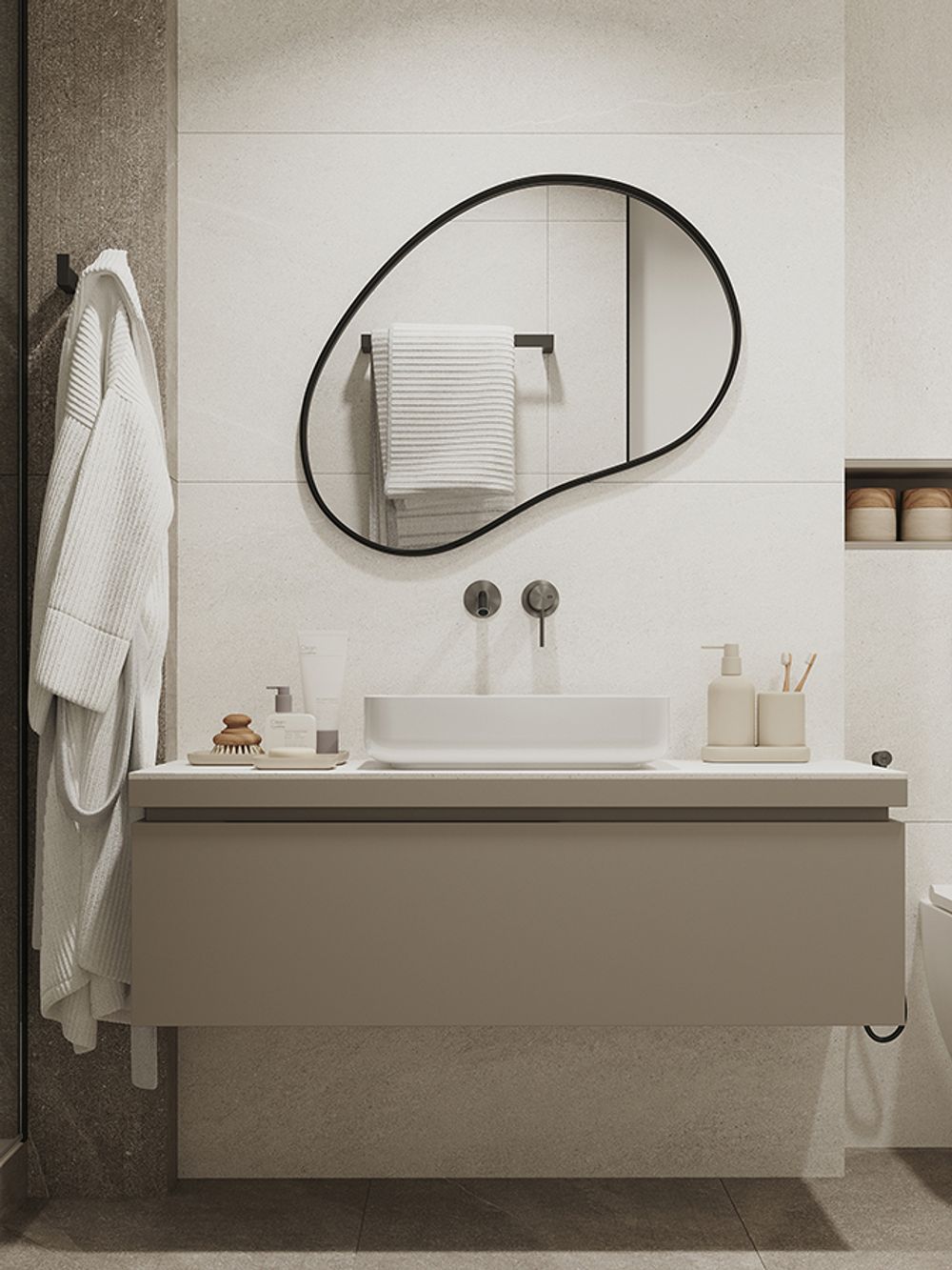 Мыльница Slim, светло-серая