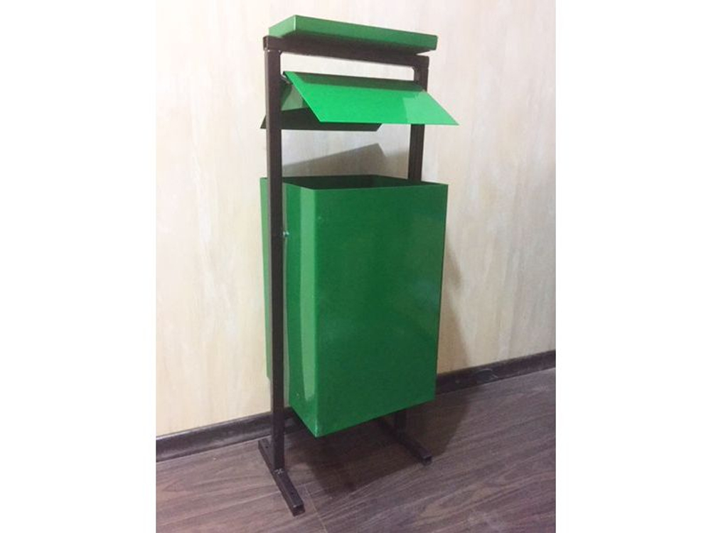 Урна У-2 квадратная с пепельницей зеленая металл