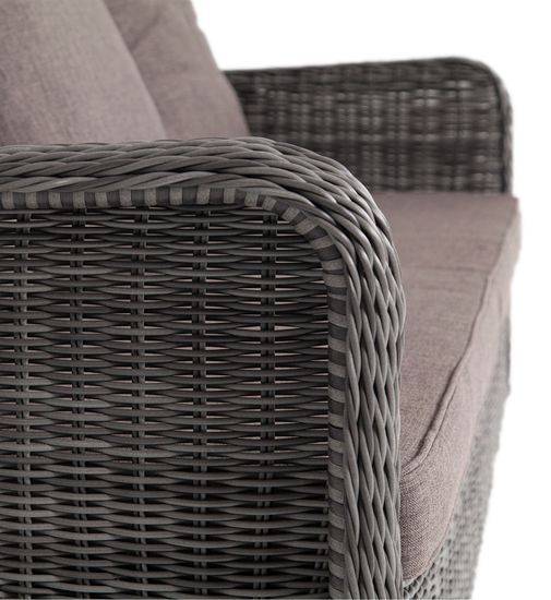 "Гляссе" диван трехместный из искусственного ротанга, цвет графит