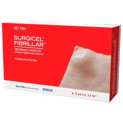 Серджисел Фибриллар рассасывающийся гемостатический 2,5х5,1 см 10 шт 411961