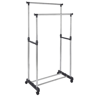 Вешалка для одежды напольная раздвижная, две перекладины УЮТ-3004