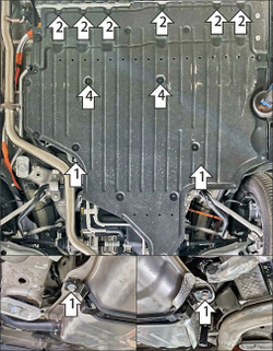 Защита топливного бака. 4 мм, Алюминий для Voyah Dream 2021-н.в., Motodor.348609