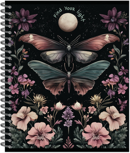 Тетрадь общая 96 л., ВОЛШЕБНЫЙ ЛЕС, обложка-мелов.картон+соффтач-лак, металлический гребень