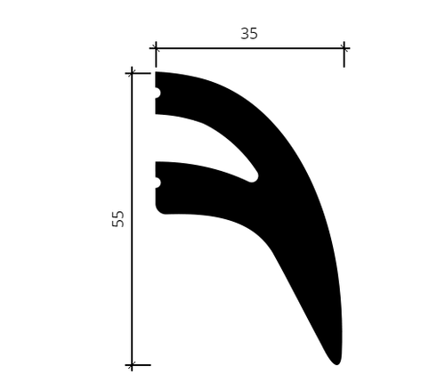 ЕВРОПЛАСТ. МОЛДИНГ 6.51.710 (55*35*2000мм) Перфом/Дюрополимер