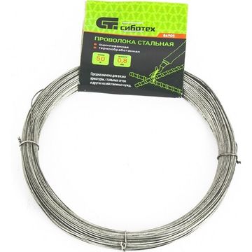 Проволока стальная 50 м, оцинкованная, термообработанная 0,8 мм  Сибртех 84905