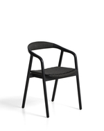 Уличный стул Derile из массива дуба и веревки в черной отделке