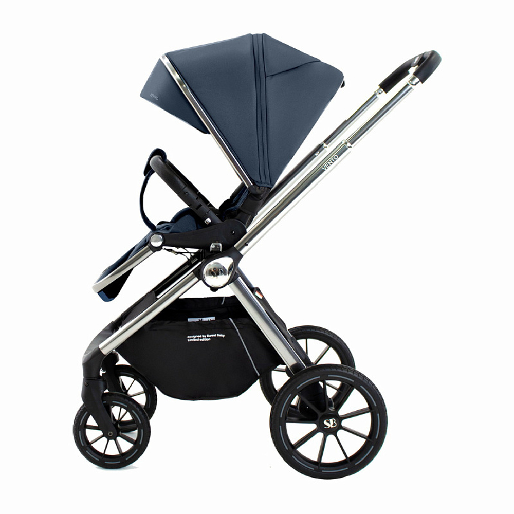 Детская коляска Sweet Baby Vento Silver 3 в 1 Silver Blue