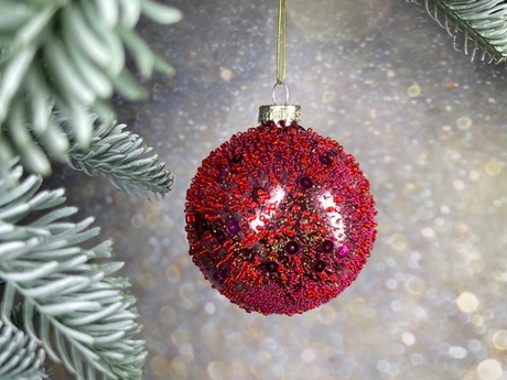 Набор шаров 12шт 8см House of Seasons красный/малиновый 3 вида в ассортименте