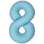 Фольгированные цифры, матовые, в нежно-голубом цвете, 102 см
