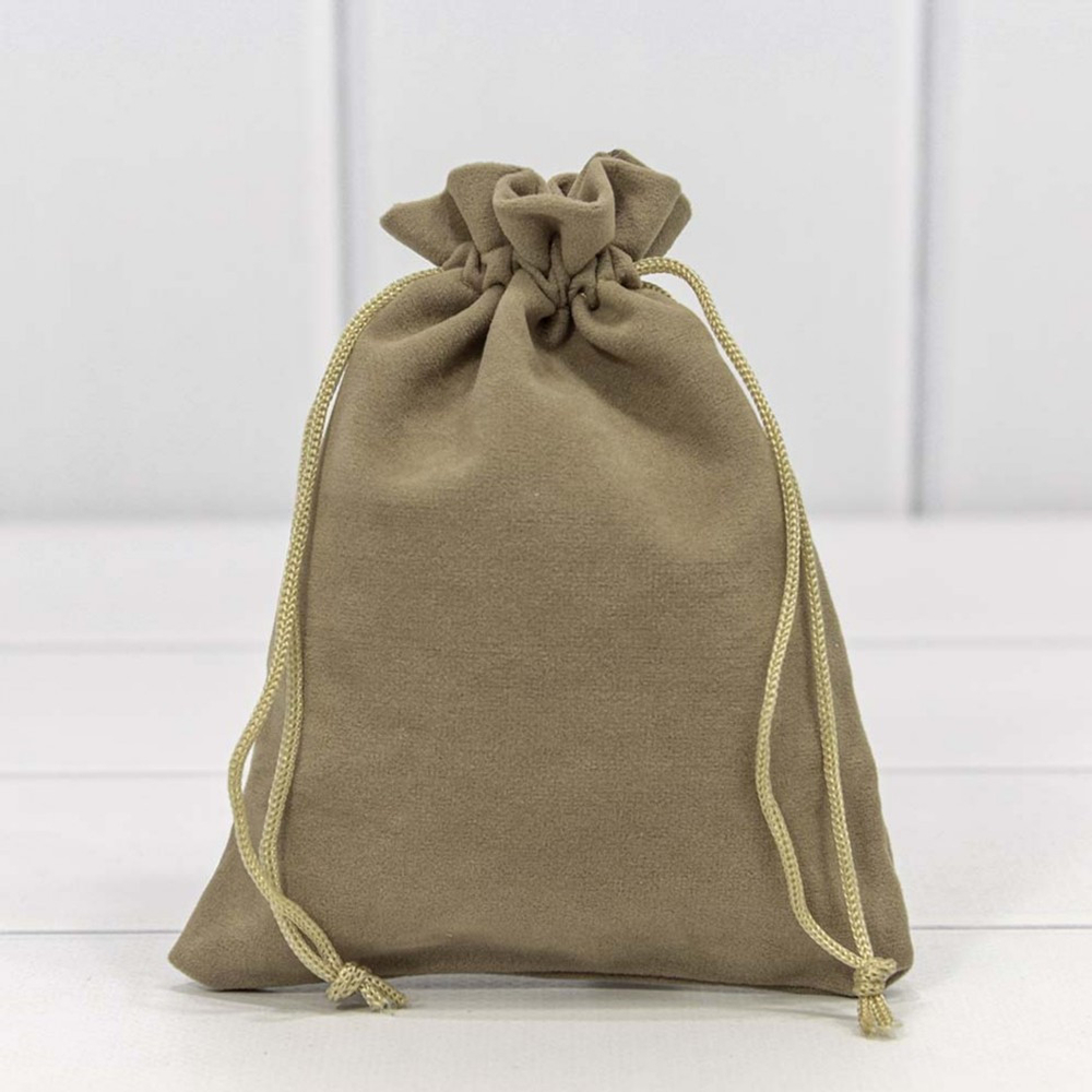 Мешочек 12х15см Бархат класс А (Бежевый, Серый)