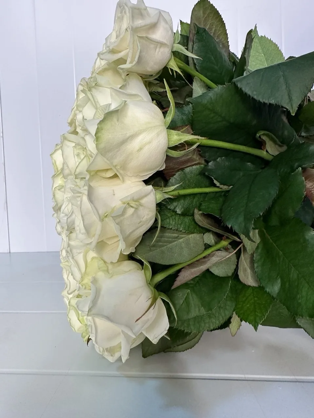 Букет из 51 белой розы 60 см