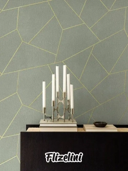 Обои виниловые на флизелине геометрия на зеленом, антивандальные, метровые, для детской, Geometria (Flizelini, 1888-71)