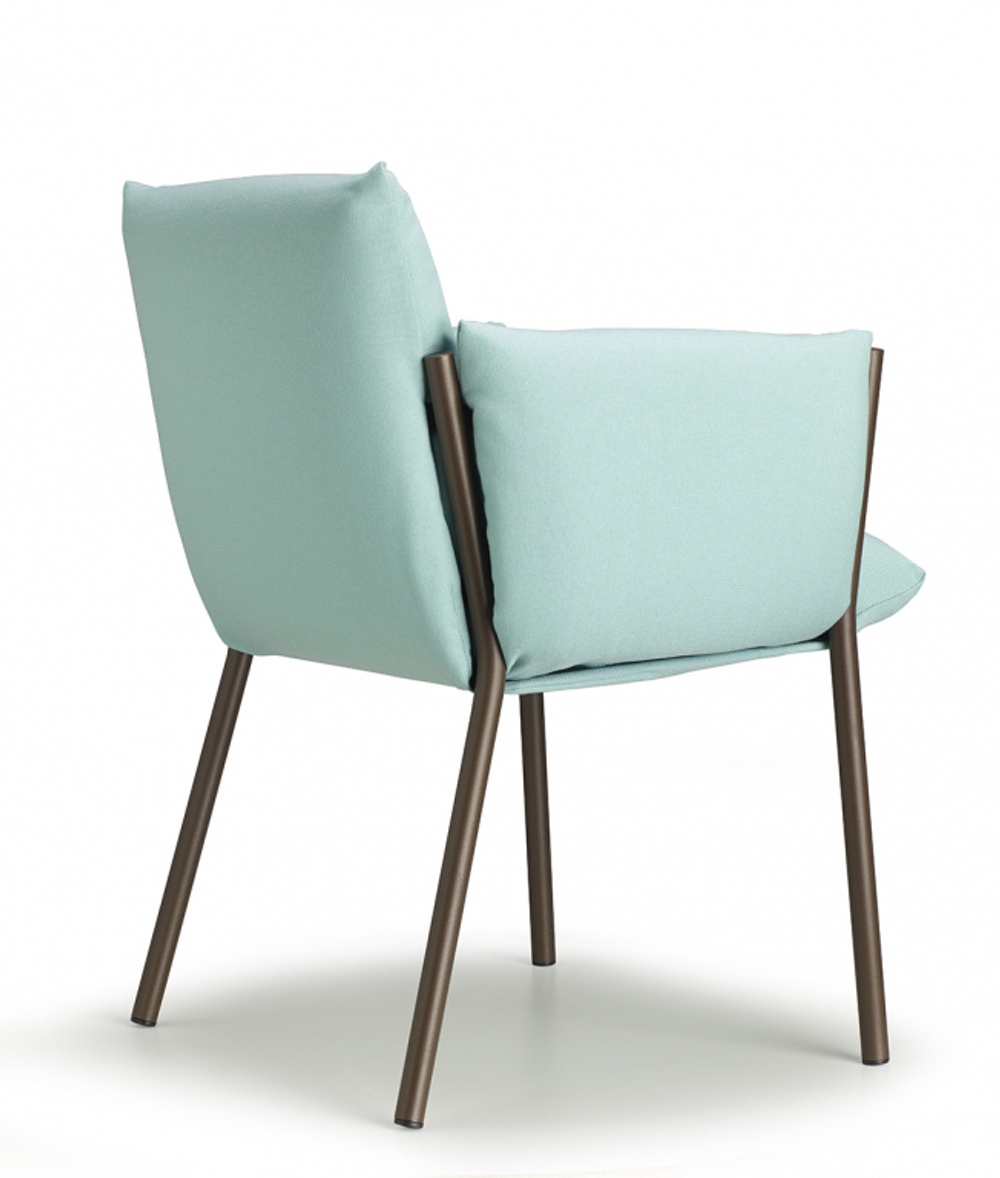 Кресло металлическое c подушками Scab Design Brezza, мокко, бирюзовый