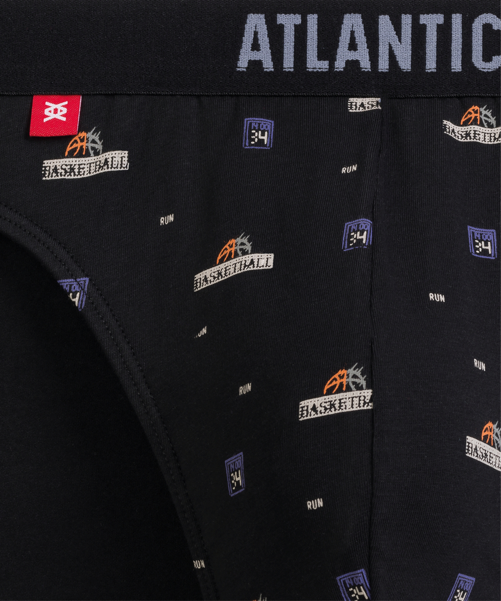 Мужские трусы слипы спорт Atlantic, набор 3 шт., хлопок, черные + светло-зеленые + графитовые, 3MP-194