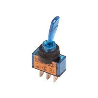 Тумблер 12V 20А (3c) ON-OFF однополюсный с синей подсветкой (ASW-13D) REXANT