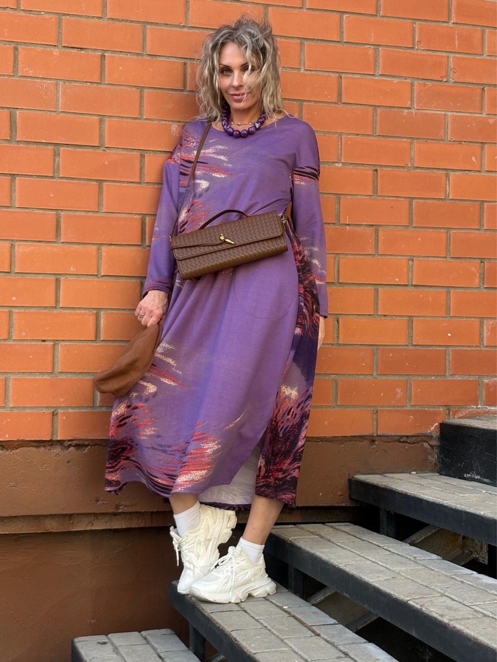 Платье / бочонок / трикотаж фиолетовый