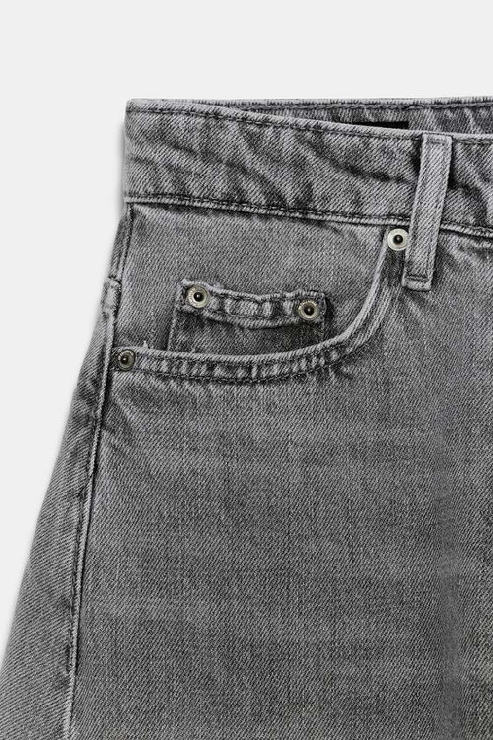 ZARA ДЖИНСЫ ZW COLLECTION ANKLE BALLOON СО СРЕДНЕЙ ПОСАДКОЙ, АНТРАЦИТОВО-СЕРЫЙ