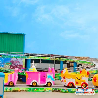 Большая катальная горка «Карамельный поезд», 5 кабинок 10 мест, 18×12×1,9 м