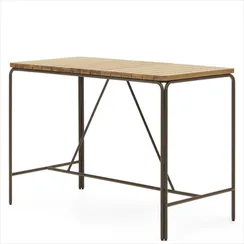 Барный стол Salguer 140x70х96 см, массив акации, коричневая сталь