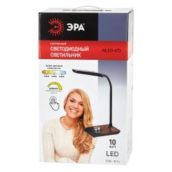 Настольный светильник ЭРА NLED-473-10W-BK светодиодный черный с деревом