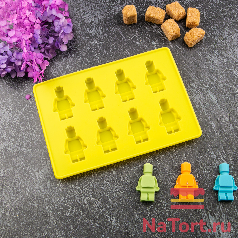 Форма силиконовая для шоколада «Конструктор человечки», 8 ячеек