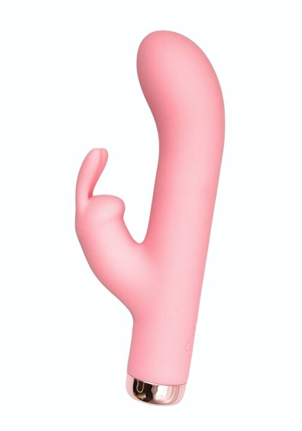Розовый силиконовый вибратор-кролик - 16,5 см.