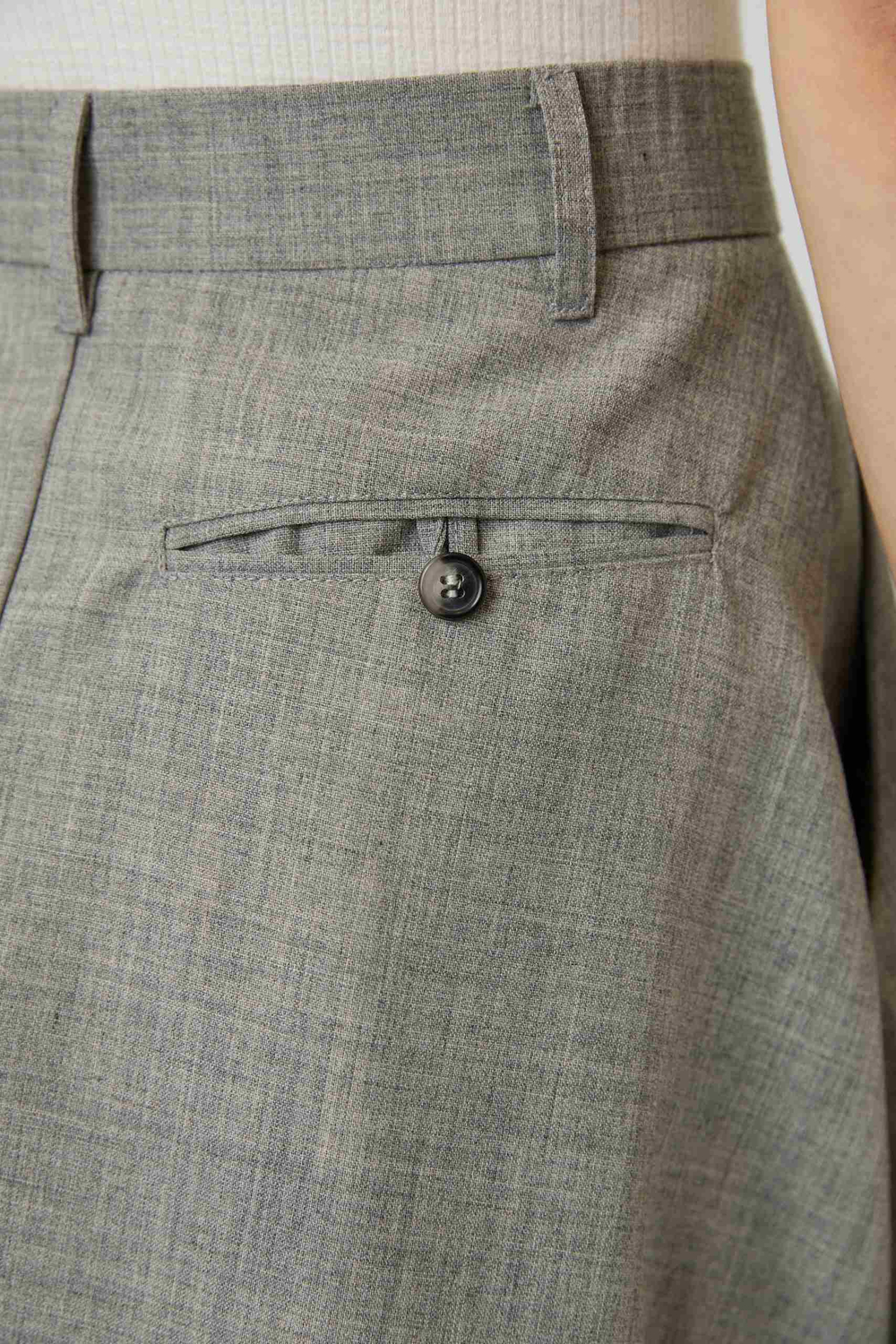 Юбка макси из светло-серой шерсти